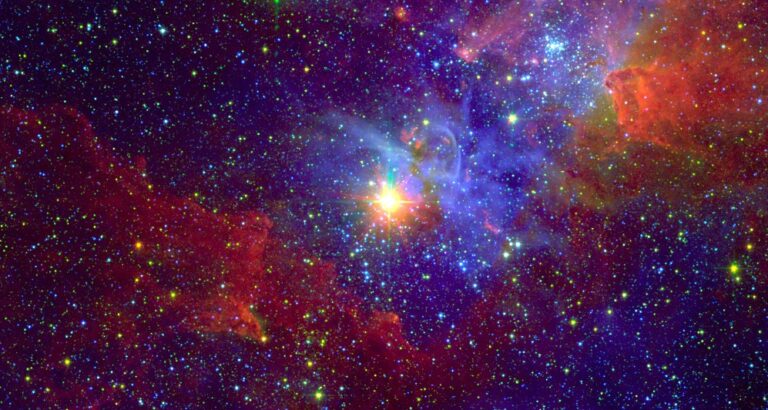Composite image of Eta Carinae, a famed variable star with the nebula around it.