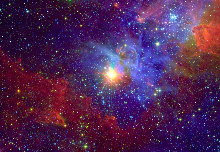 Composite image of Eta Carinae, a famed variable star with the nebula around it.