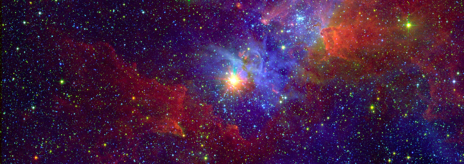 Composite image of Eta Carinae, a famed variable star with the nebula around it.